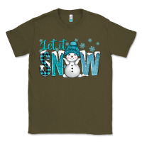 Army Green let it snow with cute snowman bbs Classic Tee - BundleAndBundleShop