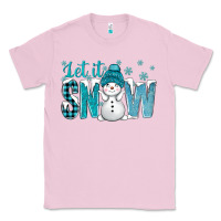 Bubblegum Pink let it snow with cute snowman bbs Classic Tee - BundleAndBundleShop