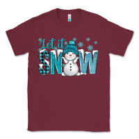 Burgundy let it snow with cute snowman bbs Classic Tee - BundleAndBundleShop