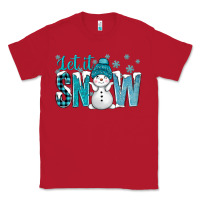 Red let it snow with cute snowman bbs Classic Tee - BundleAndBundleShop