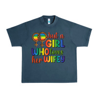 Midnight Navy Just A Girl Who Loves Her Wifey Urban Heavy Tee - BundleAndBundleShop