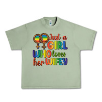 Oil Green Just A Girl Who Loves Her Wifey Urban Heavy Tee - BundleAndBundleShop