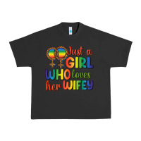 Pigment Black Just A Girl Who Loves Her Wifey Urban Heavy Tee - BundleAndBundleShop