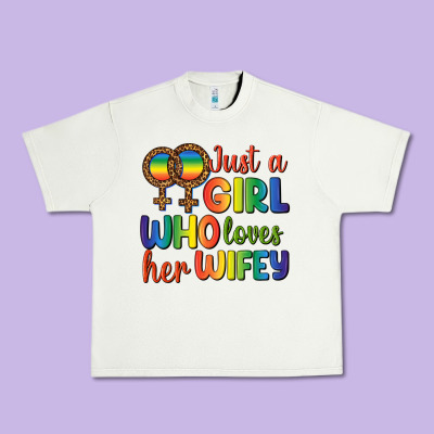 Just A Girl Who Loves Her Wifey Urban Heavy Tee Designed By Bundleandbundleshop