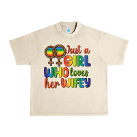 Sandshell Just A Girl Who Loves Her Wifey Urban Heavy Tee - BundleAndBundleShop