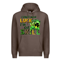 Coffee I don't need luck i've got skill Premium Hoodie - CowGirlArtShop