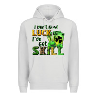 Dove Grey I don't need luck i've got skill Premium Hoodie - CowGirlArtShop