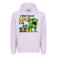Lilac I don't need luck i've got skill Premium Hoodie - CowGirlArtShop