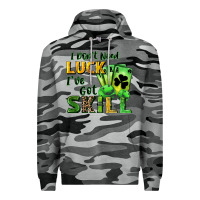 Slate Camo I don't need luck i've got skill Premium Hoodie - CowGirlArtShop