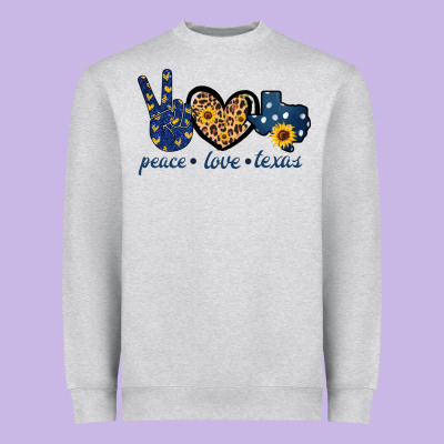 Peace Love Texas Heavyweight Sweatshirt Designed By Bettercallsaul