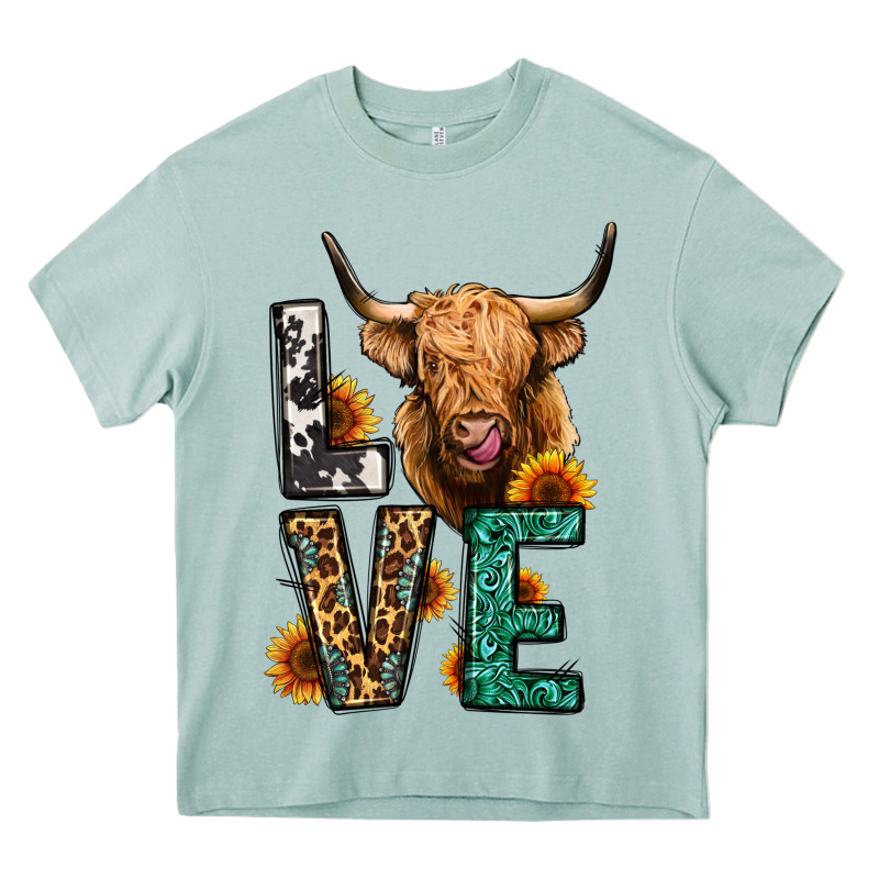 Love Long Haired Cow Heavy Core Tee by Jasminsmagicworld | Teevron