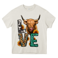 Cream love long haired cow Heavy Core Tee - Jasminsmagicworld
