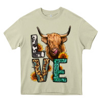 Mossy love long haired cow Heavy Core Tee - Jasminsmagicworld