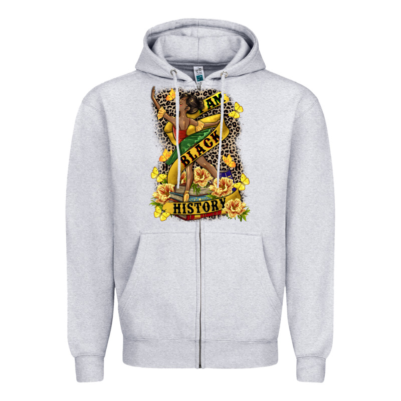 I Am Black History Zipper Hoodie by CowGirlArtShop | Teevron