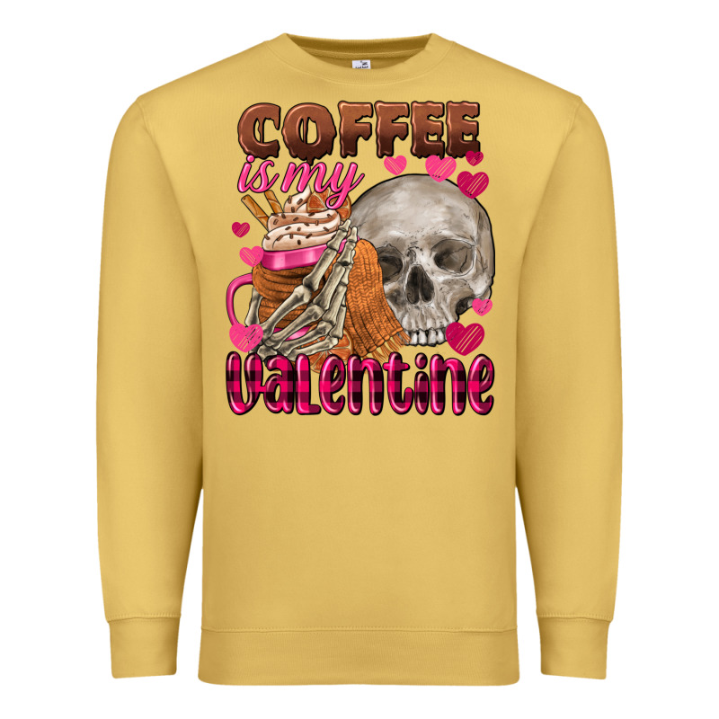 Coffee Is My Valentine Skull Premium Sweatshirt by FaDigitalArtStudio | Teevron