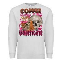 Dove Grey Coffee is my Valentine skull Premium Sweatshirt - FaDigitalArtStudio