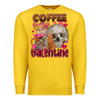 Lemon Coffee is my Valentine skull Premium Sweatshirt - FaDigitalArtStudio