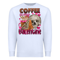 White Coffee is my Valentine skull Premium Sweatshirt - FaDigitalArtStudio