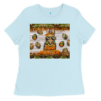 Baby Blue easter egg hunter  rabbit Ladies Tee - BarkalooDesign