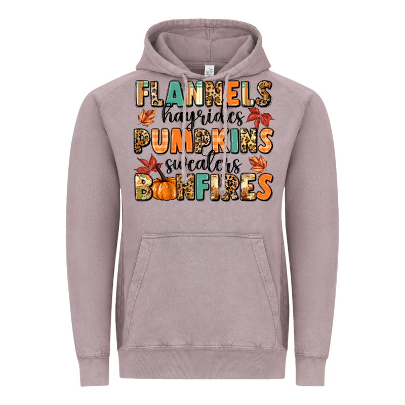 Flannels Hayrides Pumpkinsbonfires Vintage Hoodie by MaliasSmallBusiness | Teevron