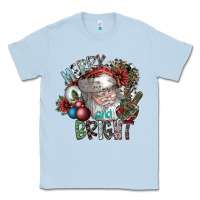 Dusty Blue merry and bright Classic Tee - SublimationCraftShop