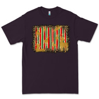 Plum christmas reindeers leopard background Premium Tee - BarkalooDesign