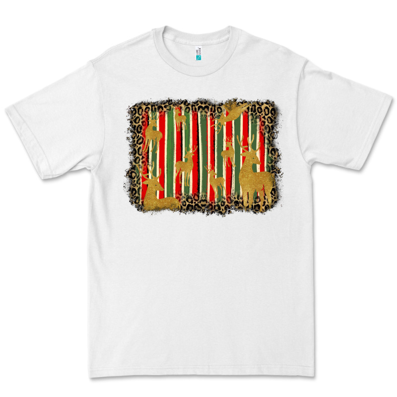 Christmas Reindeers Leopard Background Premium Tee by BarkalooDesign | Teevron