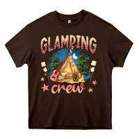 Chocolate Brown glamping crew Heavy Core Tee - NancyCooperArtShop