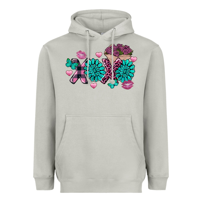 Xoxo Valentine's Day Turquoise Gemstone Heavyweight Hoodie by FaDigitalArtStudio | Teevron