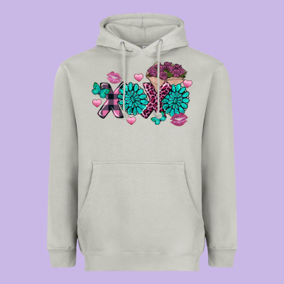 Xoxo Valentine's Day Turquoise Gemstone Heavyweight Hoodie Designed By Fadigitalartstudio