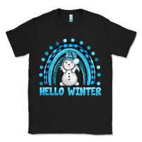 Black hello winter rainbow with snowman bbs Classic Tee - BundleAndBundleShop
