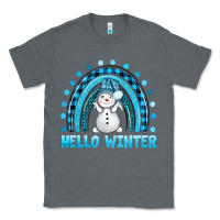 Charcoal Heather hello winter rainbow with snowman bbs Classic Tee - BundleAndBundleShop