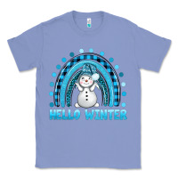 Colony Blue hello winter rainbow with snowman bbs Classic Tee - BundleAndBundleShop