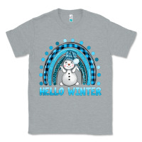 Heather Grey hello winter rainbow with snowman bbs Classic Tee - BundleAndBundleShop