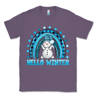 Lavender hello winter rainbow with snowman bbs Classic Tee - BundleAndBundleShop