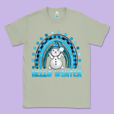 Hello Winter Rainbow With Snowman Bbs Classic Tee Designed By Bundleandbundleshop