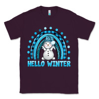 Plum hello winter rainbow with snowman bbs Classic Tee - BundleAndBundleShop