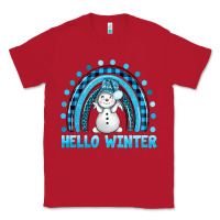 Red hello winter rainbow with snowman bbs Classic Tee - BundleAndBundleShop