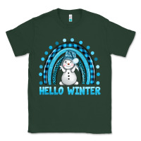 Sports Green hello winter rainbow with snowman bbs Classic Tee - BundleAndBundleShop