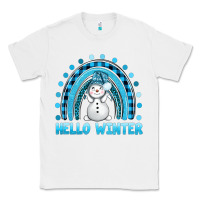 White hello winter rainbow with snowman bbs Classic Tee - BundleAndBundleShop