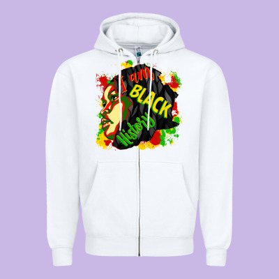 I Am Black History Zipper Hoodie Designed By Cowgirlartshop