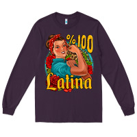 Plum hundred percent latina strong woman Long Sleeve Tee - Jasminsmagicworld