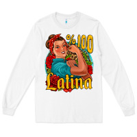 White hundred percent latina strong woman Long Sleeve Tee - Jasminsmagicworld