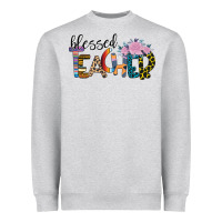 Heather Grey Blessed Teacher Heavyweight Sweatshirt - Bettercallsaul