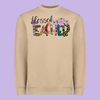 Blessed Teacher Heavyweight Sweatshirt Designed By Bettercallsaul