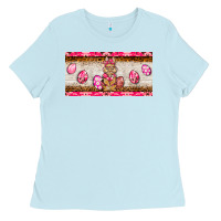 Baby Blue pink camouflage egg hunter bunny   license plate Ladies Tee - BarkalooDesign