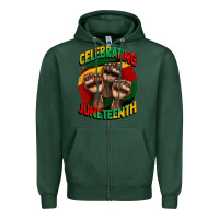 Sports Green im celebrating juneteenth  (1) Zipper Hoodie - CowGirlArtShop