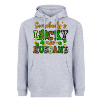 Heather Grey St. Patrick's Somebody's lucky as husband Heavyweight Hoodie - OliviaCreatesArt