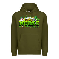 Army Green Lucky Nurse St. Patrick's Day Premium Hoodie - HowdyJamesFarm