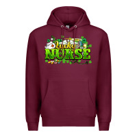 Burgundy Lucky Nurse St. Patrick's Day Premium Hoodie - HowdyJamesFarm